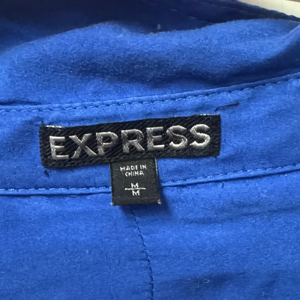 Express Royal Blue and Black Shirt Dress - Picture 2 of 12